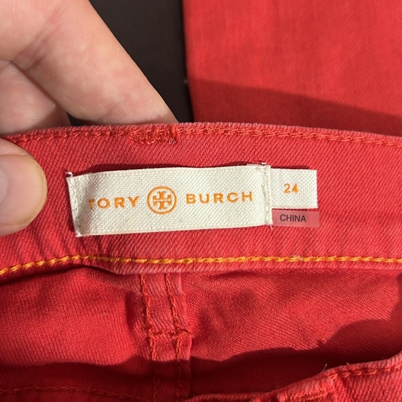 Tory Burch Emmy Ankle Skinny Jeans in Ruby Red, size 24 - Picture 7 of 16
